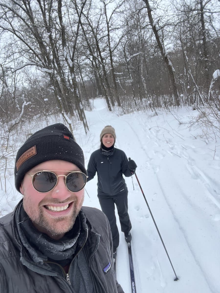 Josiah and Katie out on the trails