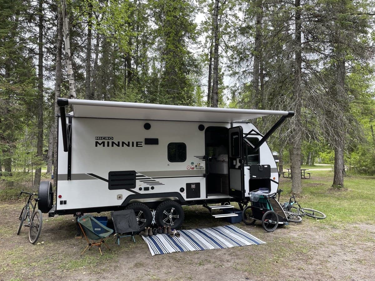 Camper at Falcon Lake Beach Campground